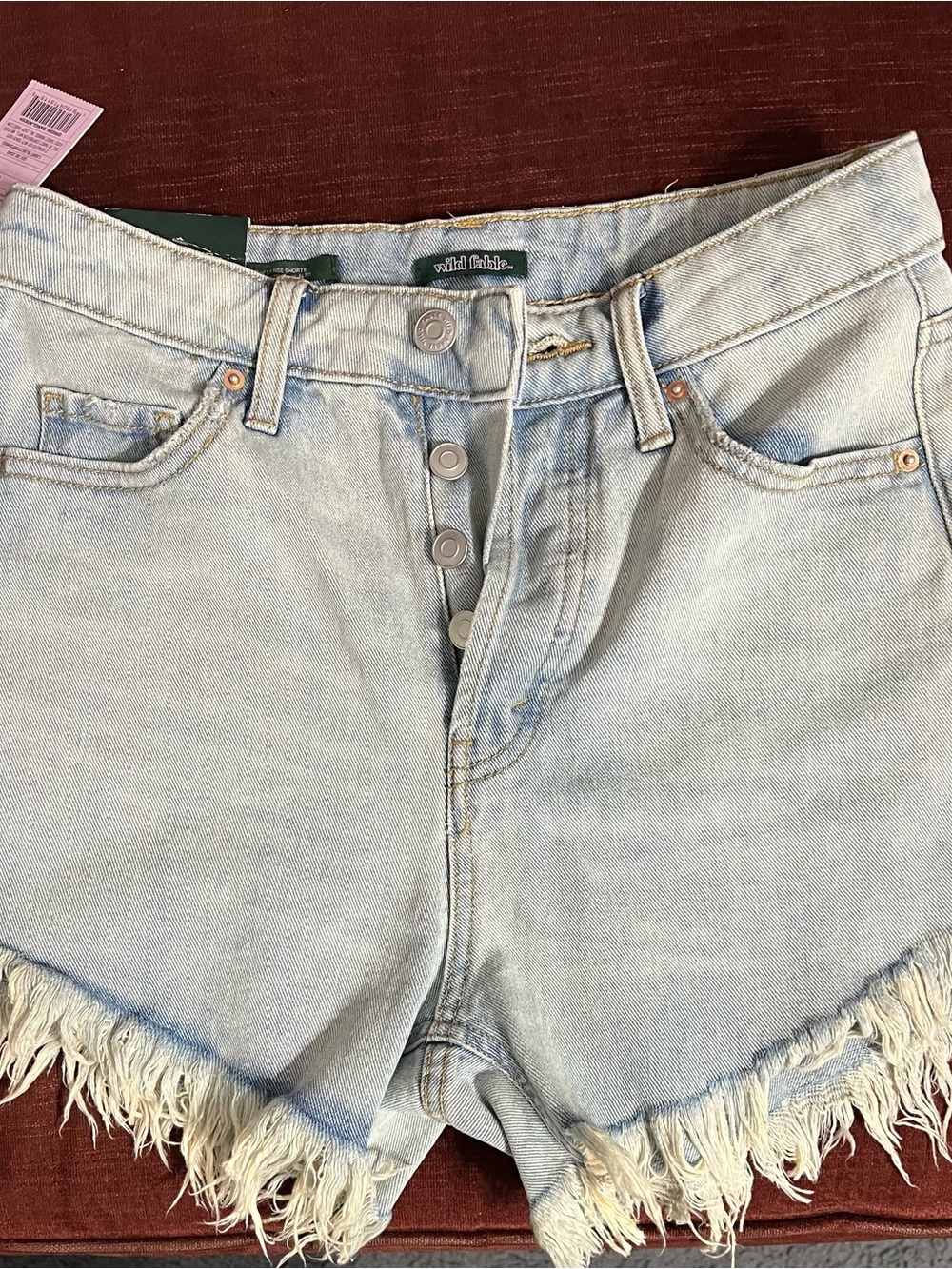 wild fable Light Blue High-Rise Frayed Hem Denim Shorts NWT